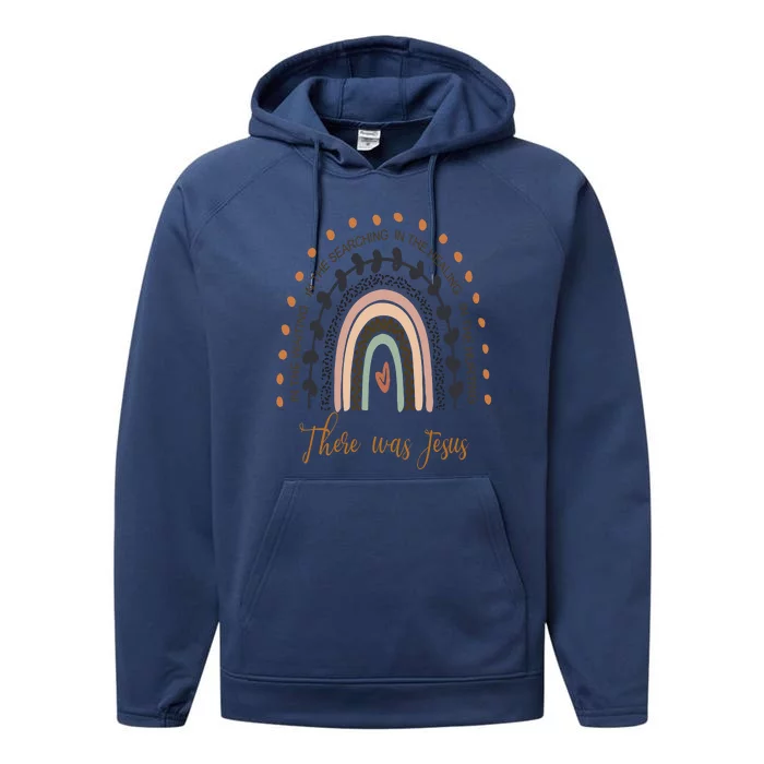 There was Jesus unisex Christian Religious rainbow Performance Fleece Hoodie