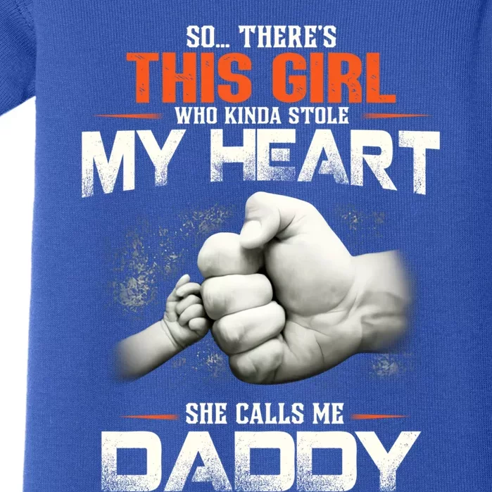 This Who Kinda Stole My Heart She Calls Me Daddy Gift Baby Bodysuit