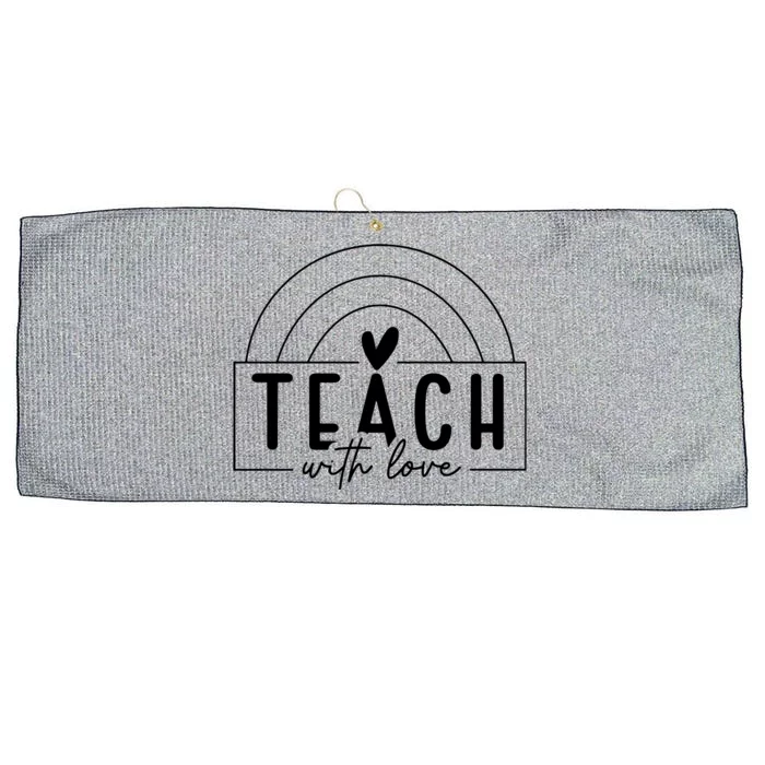 Teach With Love Heart Large Microfiber Waffle Golf Towel