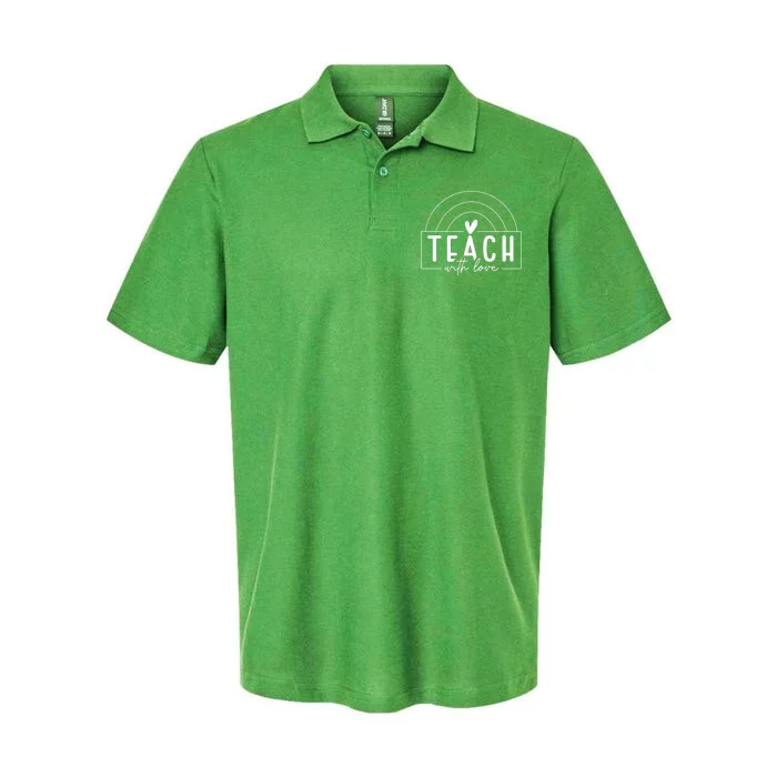 Teach With Love Heart Softstyle Adult Sport Polo