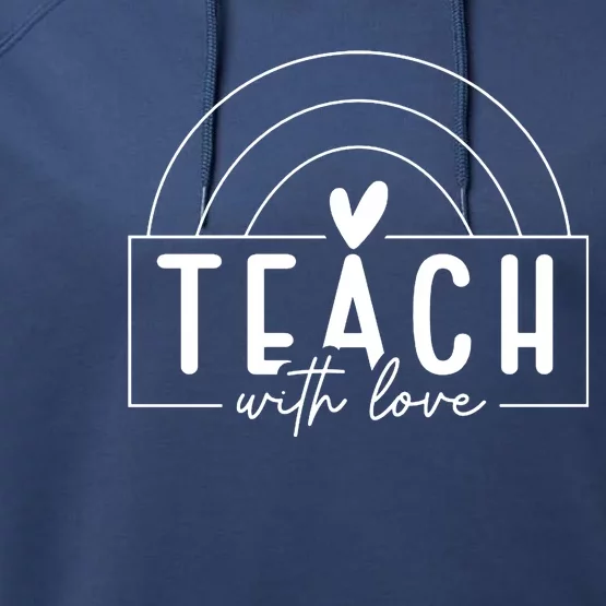 Teach With Love Heart Performance Fleece Hoodie