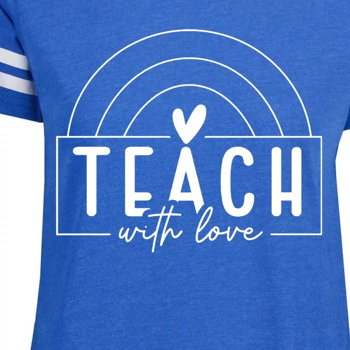 Teach With Love Heart Enza Ladies Jersey Football T-Shirt