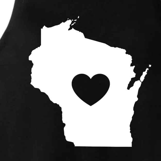 The Wisconsin Love Heart Ladies Tri-Blend Wicking Tank