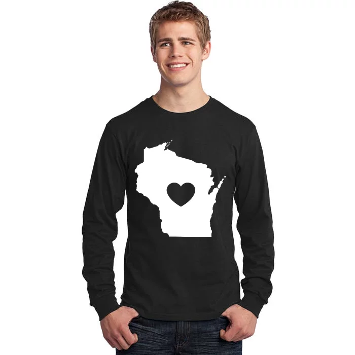 The Wisconsin Love Heart Tall Long Sleeve T-Shirt