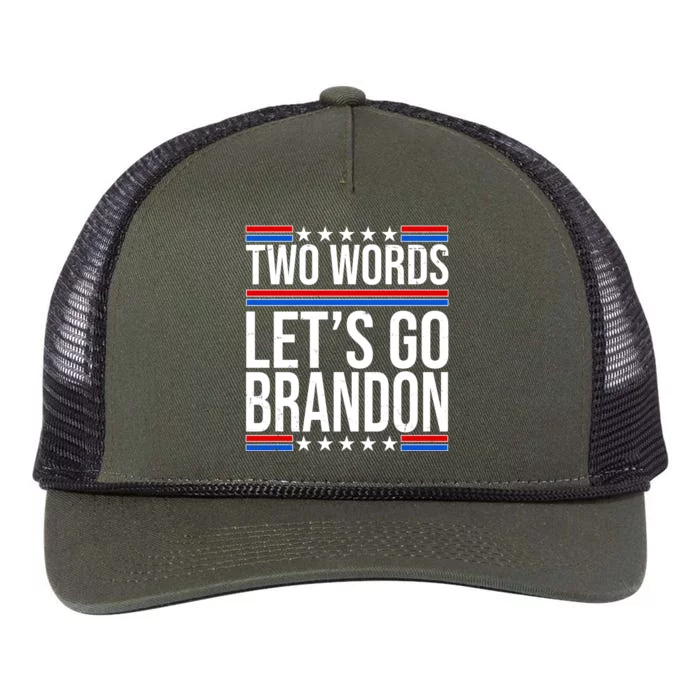 Two Words Let's Go Brandon Retro Rope Trucker Hat Cap