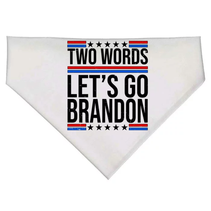 Two Words Let's Go Brandon USA-Made Doggie Bandana