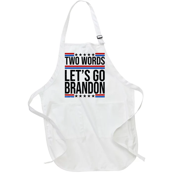 Two Words Let's Go Brandon Full-Length Apron With Pocket