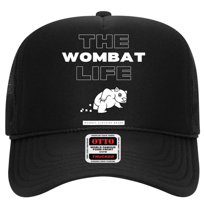 The Wombat Life Funny Animal Zoo Australia High Crown Mesh Trucker Hat