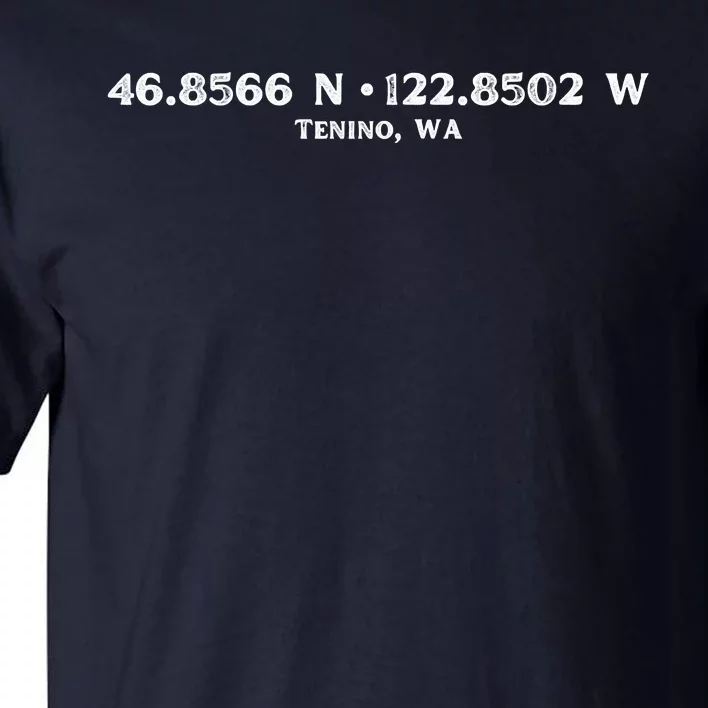 Tenino, WA Location Coordinates Tall T-Shirt