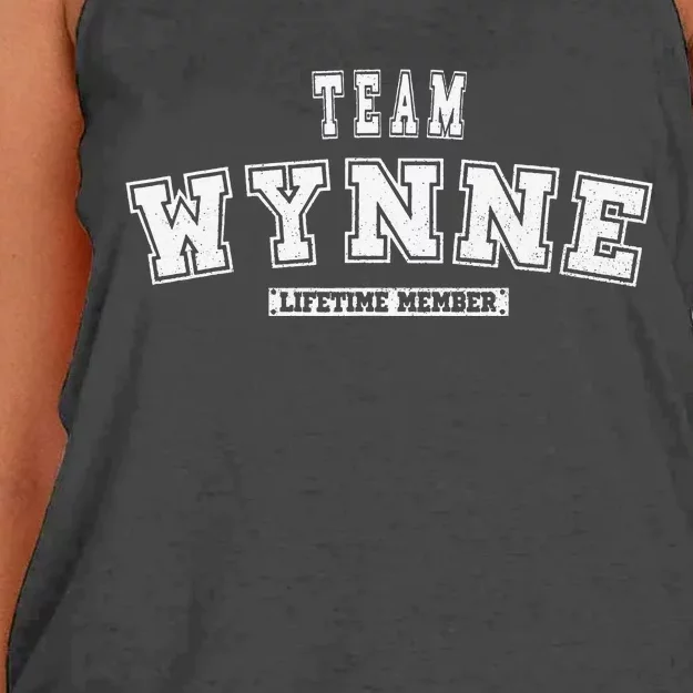 Team WYNNE Lifetime Member Family Last Name Women's Knotted Racerback Tank