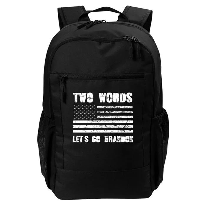 Two Words Let's Go Brandon US Flag Political Meme Lets Go Brandon Daily Commute Backpack