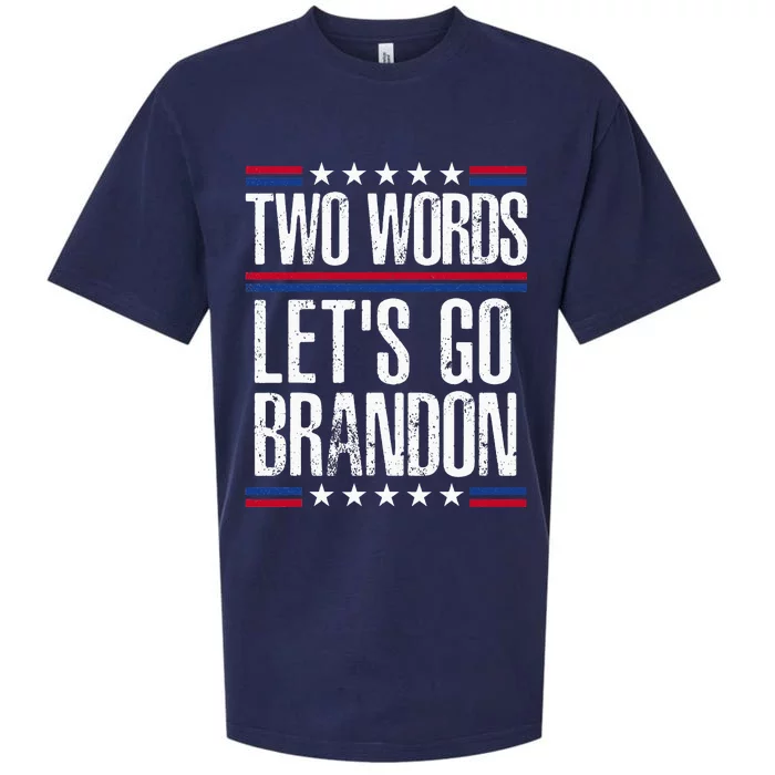 Two Words Let's Go Brandon Funny Political Meme Sueded Cloud Jersey T-Shirt