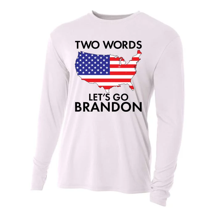 Two Words Let's Go Brandon Cooling Performance Long Sleeve Crew