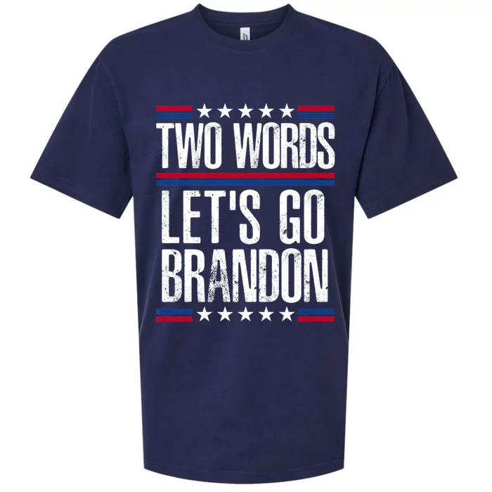 Two Words Let's Go Brandon Funny Political Meme Sueded Cloud Jersey T-Shirt