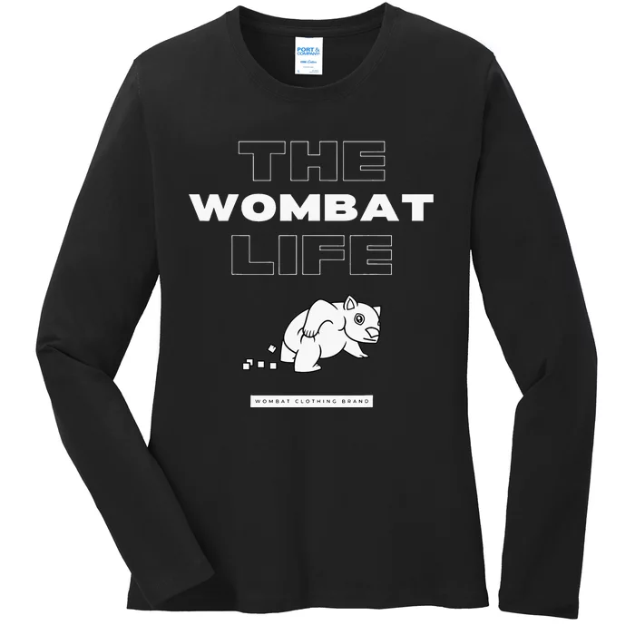 The Wombat Life Funny Animal Zoo Australia Ladies Long Sleeve Shirt