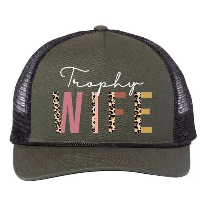 Trophy Wife Leopard Print Retro Rope Trucker Hat Cap