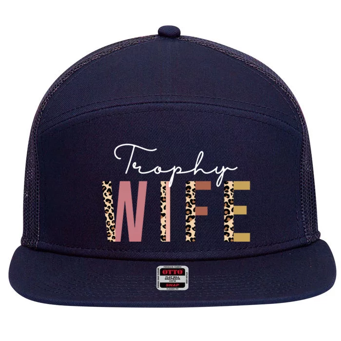 Trophy Wife Leopard Print 7 Panel Mesh Trucker Snapback Hat