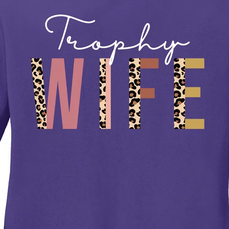 Trophy Wife Leopard Print Ladies Long Sleeve Shirt