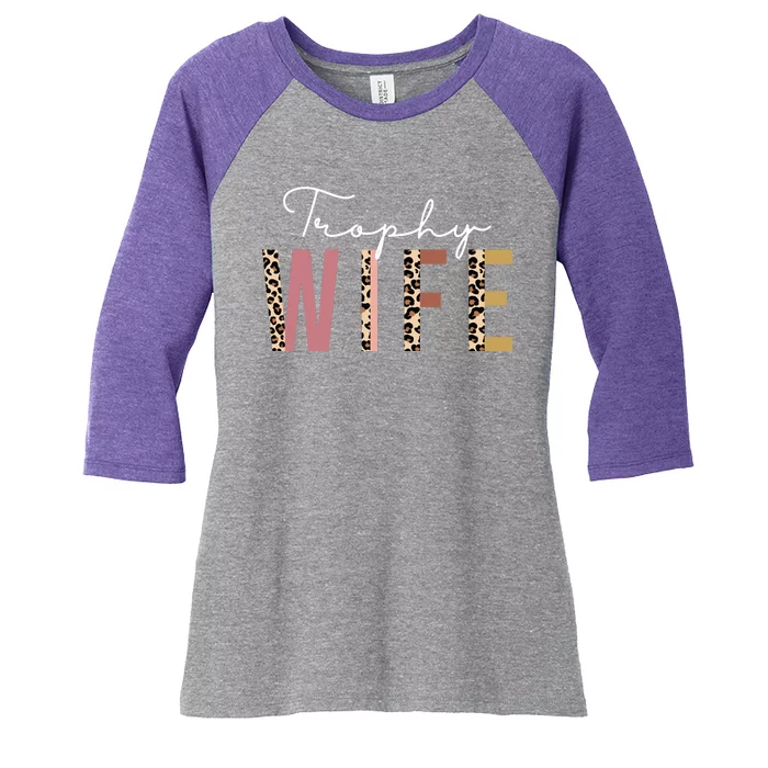 Trophy Wife Leopard Print Women's Tri-Blend 3/4-Sleeve Raglan Shirt