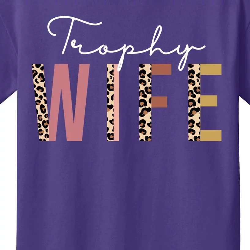 Trophy Wife Leopard Print Kids T-Shirt