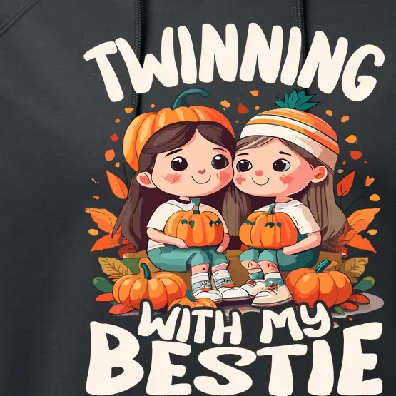 Twinning With My Bestie Spirit Week Twin Day Best Friend 70s Performance Fleece Hoodie