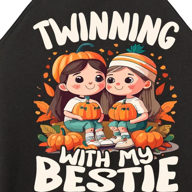 Twinning With My Bestie Spirit Week Twin Day Best Friend 70s Women’s Perfect Tri Rocker Tank