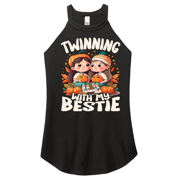 Twinning With My Bestie Spirit Week Twin Day Best Friend 70s Women’s Perfect Tri Rocker Tank