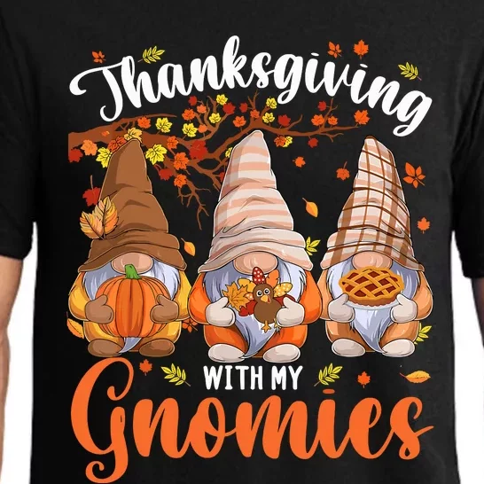 Thanksgiving With My Gnomies Fall Autumn Vibes Gnome Pumpkin Pajama Set