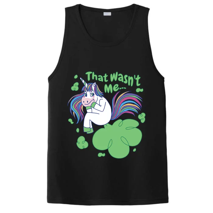 That Wasn't Me Funny Unicorn Farting Performance Tank