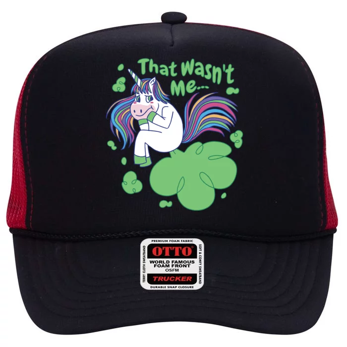 That Wasn't Me Funny Unicorn Farting High Crown Mesh Trucker Hat