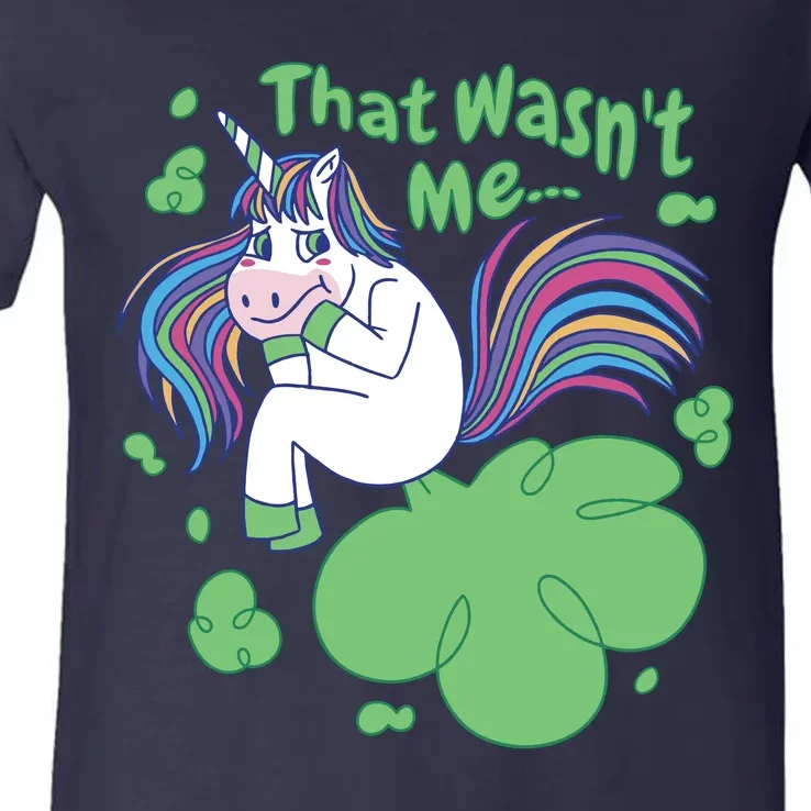 That Wasn't Me Funny Unicorn Farting V-Neck T-Shirt