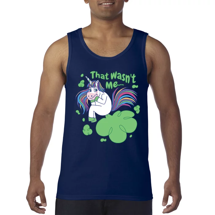 That Wasn't Me Funny Unicorn Farting Tank Top