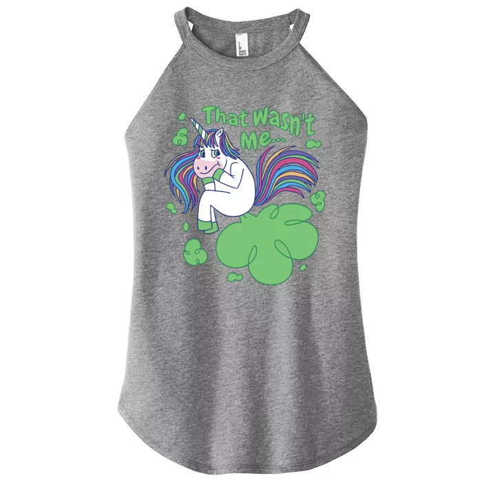 That Wasn't Me Funny Unicorn Farting Women’s Perfect Tri Rocker Tank