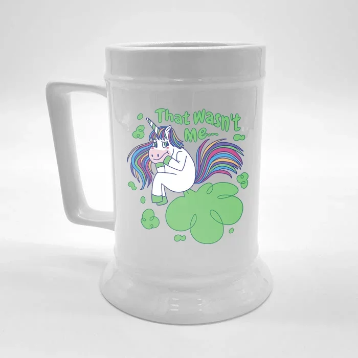 That Wasn't Me Funny Unicorn Farting Front & Back Beer Stein