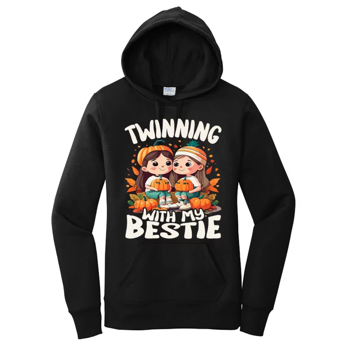 Twinning With My Bestie Spirit Week Twin Day Best Friend 70s Women's Pullover Hoodie