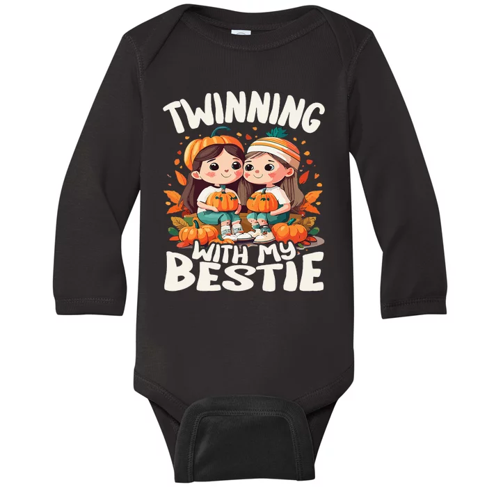 Twinning With My Bestie Spirit Week Twin Day Best Friend 70s Baby Long Sleeve Bodysuit