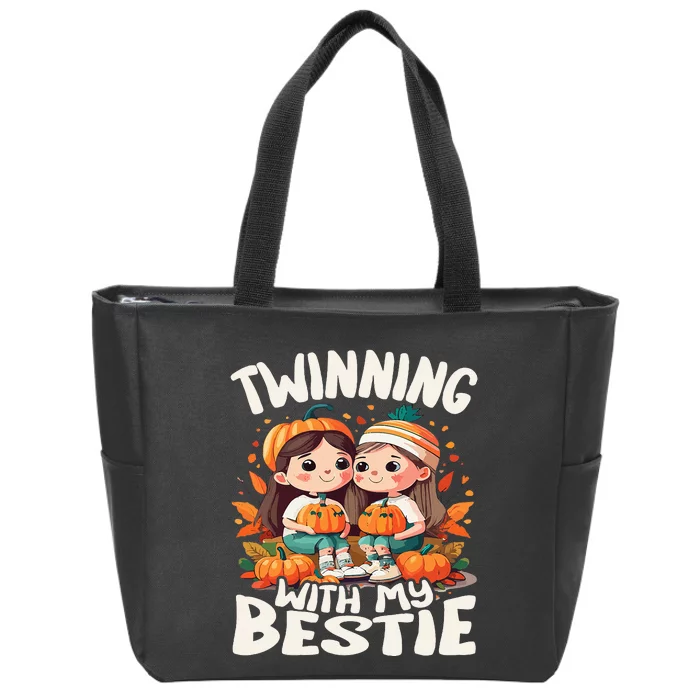 Twinning With My Bestie Spirit Week Twin Day Best Friend 70s Zip Tote Bag