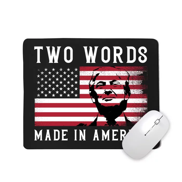 Two Words Made In America Usa Flag Vintage Mousepad