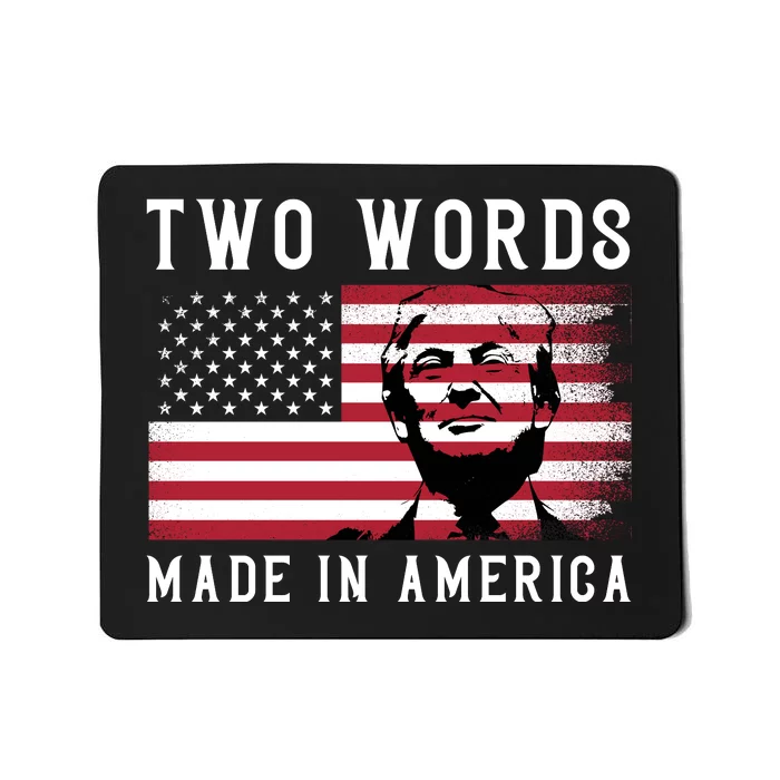 Two Words Made In America Usa Flag Vintage Mousepad