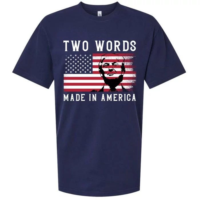 Two Words Made In America Usa Flag Vintage Sueded Cloud Jersey T-Shirt