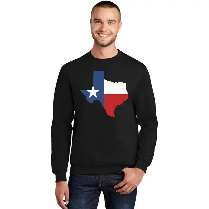 Texas Women Men Texas State Lone Star Flag Map Tall Sweatshirt