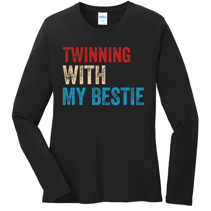 Twinning With My Bestie Boy Spirit Week Twin Day Best Friend Ladies Long Sleeve Shirt