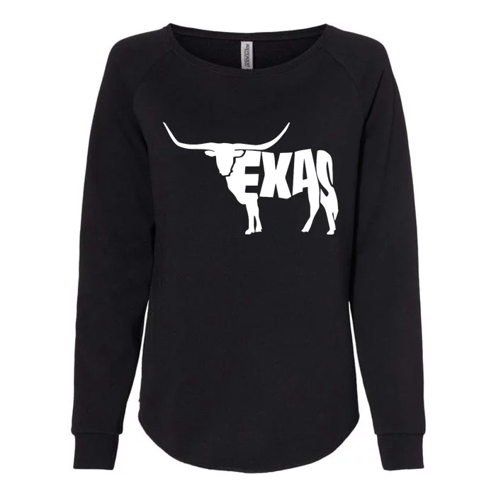 Texas Word Mashup Longhorn Womens California Wash Sweatshirt