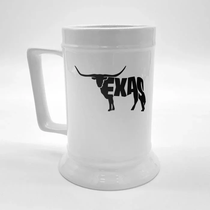 Texas Word Mashup Longhorn Front & Back Beer Stein