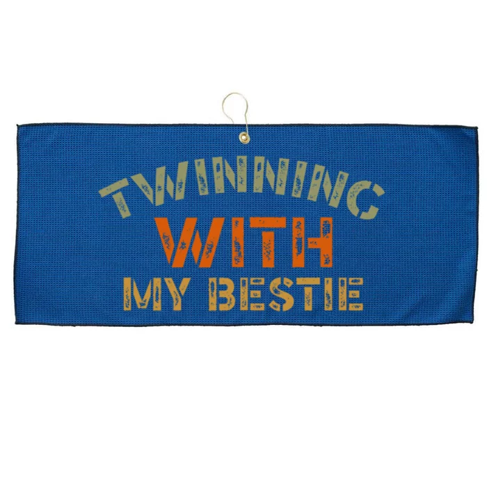 Twinning With My Bestie Spirit Week Best Friend Twin Day Large Microfiber Waffle Golf Towel