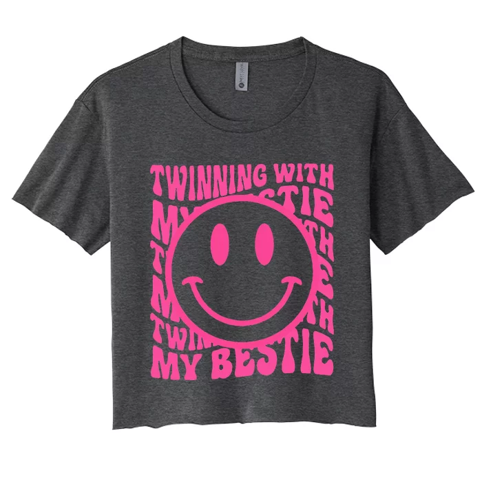 T.Winning With My Bestie Spirit Week Twin Day Best Friend 70s Women's Crop Top Tee