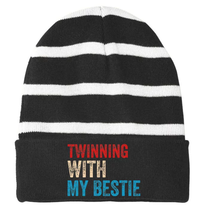 Twinning With My Bestie Boy Spirit Week  Best Friend Striped Beanie with Solid Band