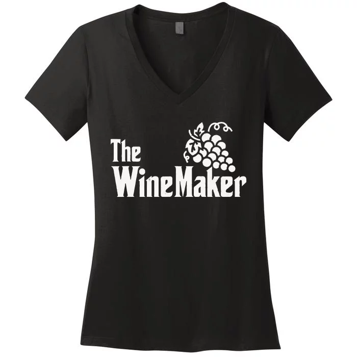 The Wine Maker Vinyard Winery wine making Grapes Winemaker Women's V-Neck T-Shirt