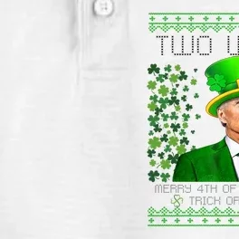 Two Words Merry 4th Of Thanksgiving Funny Biden St Patricks Day Gift Dry Zone Grid Performance Polo