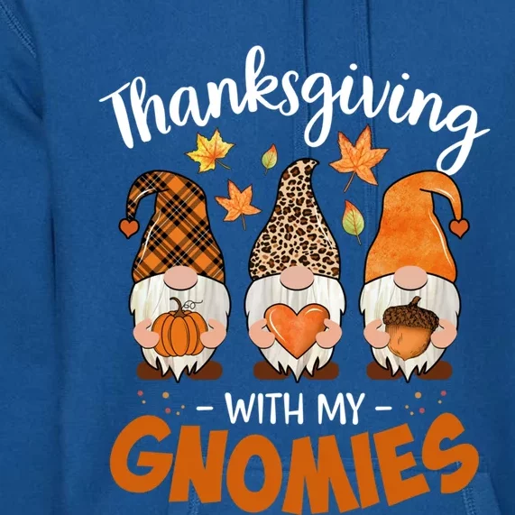 Thanksgiving With My Gnomie Leopard Teacher Fall Gnome Great Gift Premium Hoodie